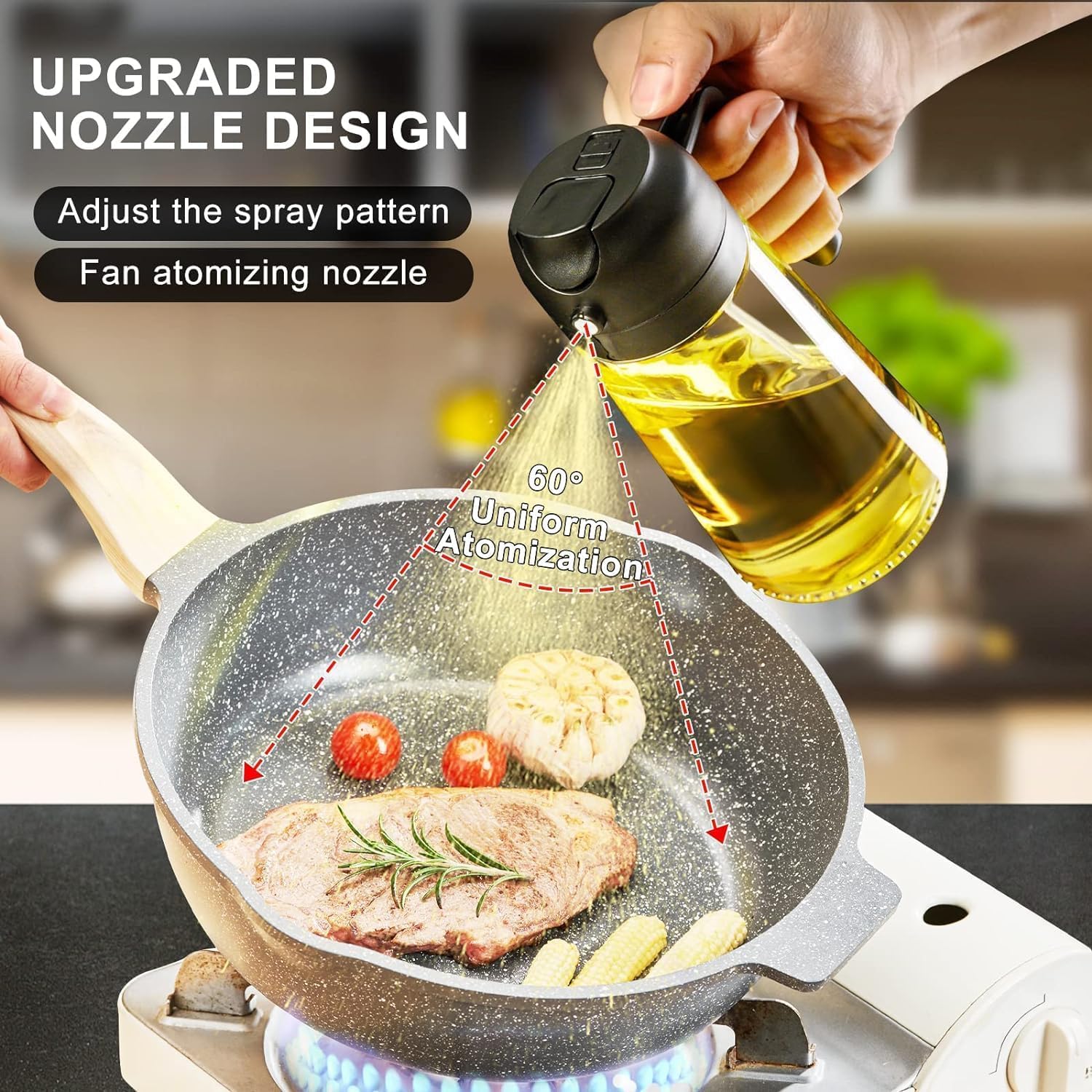2-in-1 Oil Dispenser and Sprayer – Precision Control for Cooking and Grilling